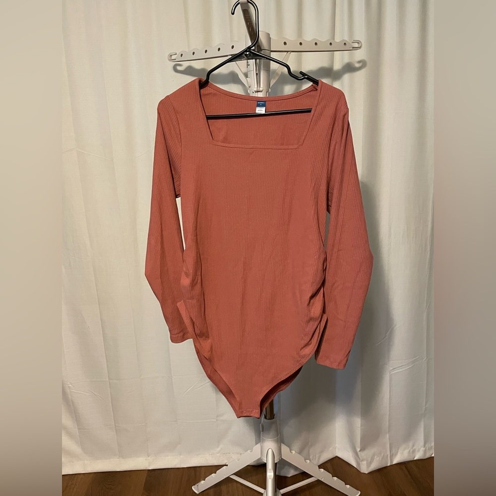 Maternity Long-Sleeve Square-Neck Bodysuit